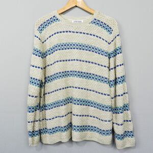 Vintage 90s Alfred Dunner‎ Knitted Sweater Size L Oatmeal Textured Pullover Cozy